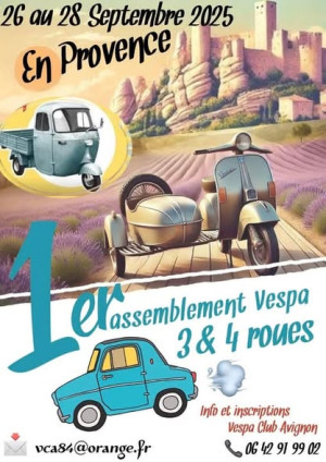 1er Rassemblement Vespa/Lambretta 3 et 4 roues en Provence